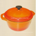 Yellow Round Enamel Cast Iron Casserole China Supplier Dia 26cm